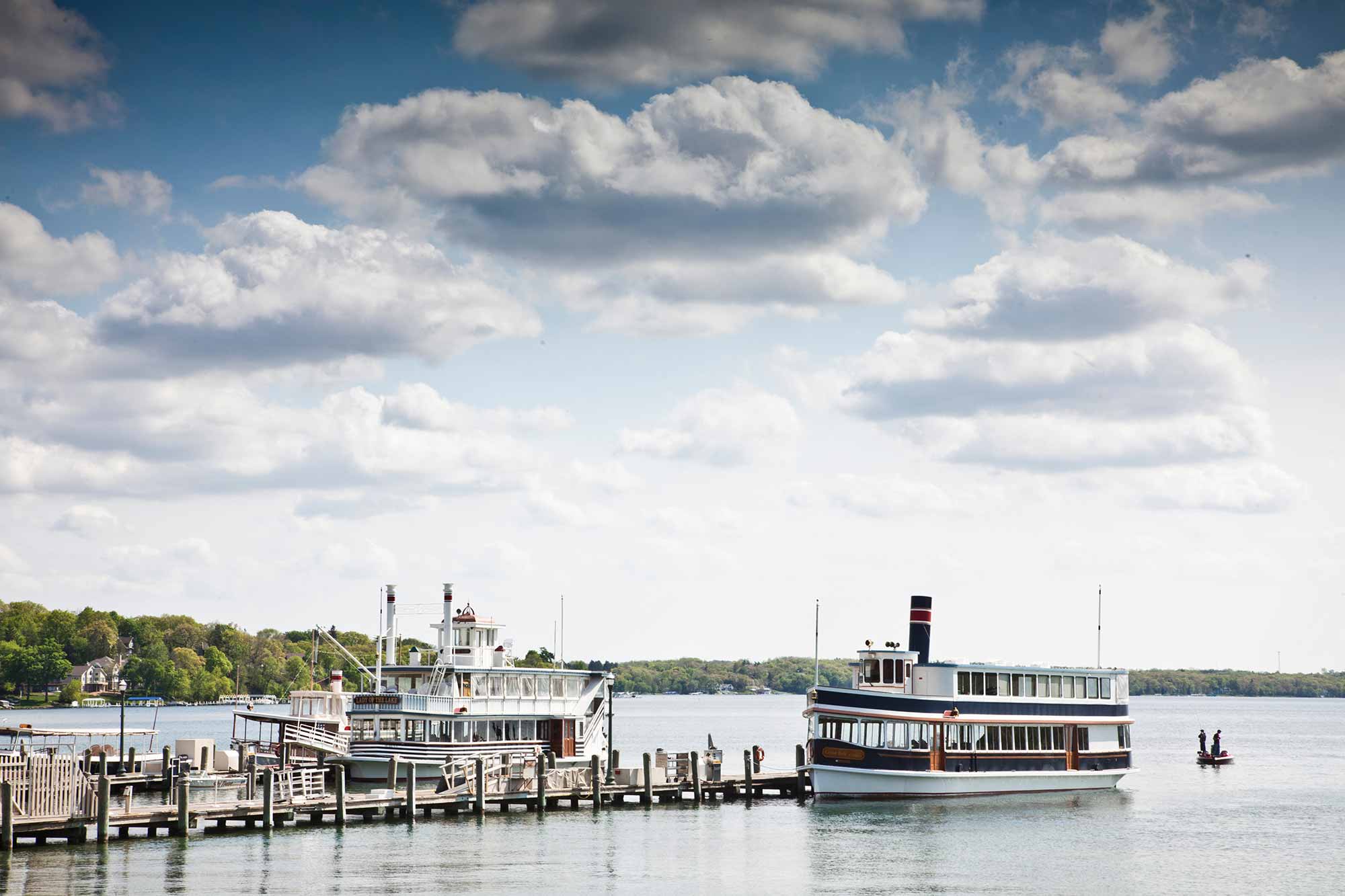 Boats on Lake Geneva Dock